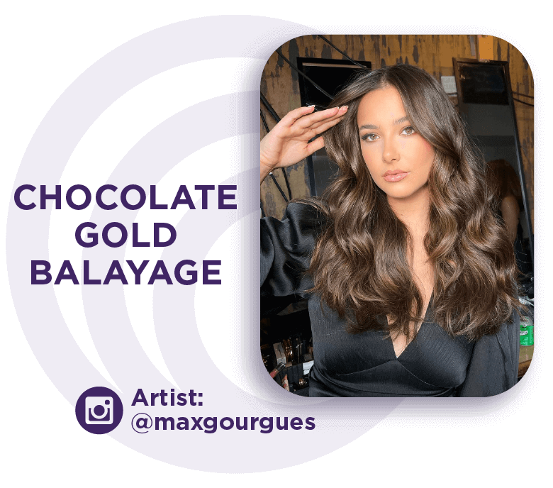 Chocolate Gold Balayage Hair Color - Redken Shades EQ Formulas